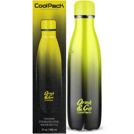 Bidon Coolpack ze stali nierdzewnej, Ombre Żółty/Czarny, 500ml - 2